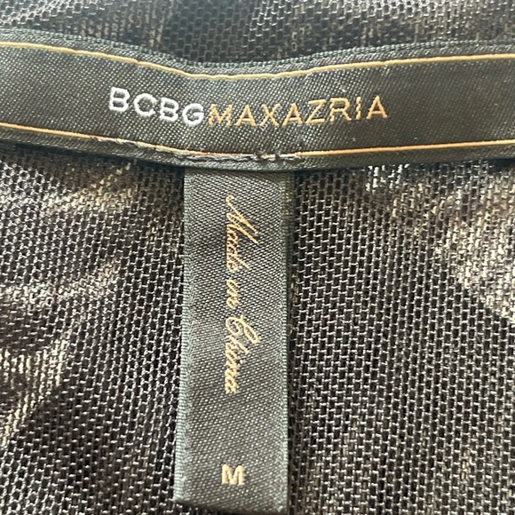 BCBGMaxAzria Roxanne Asymmetrical Ruched Mesh Cocktail Dress Size Medium - Picture 2 of 16